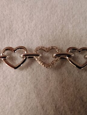 AFFINITY STERLING SILVER PAVE 7" BRACELET WITH DIAMOND ACCENTS